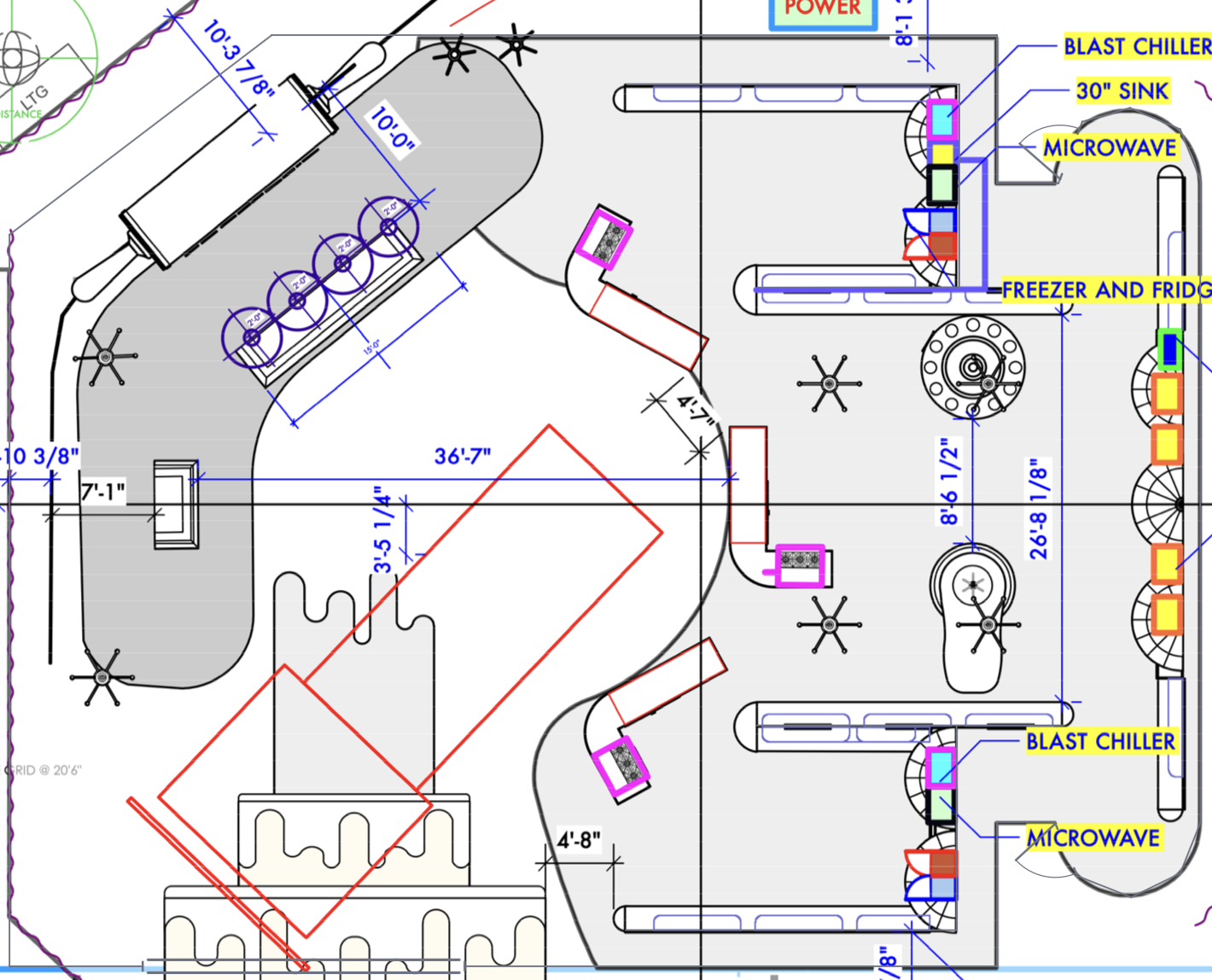 Imported set plan reference faded back for tracing